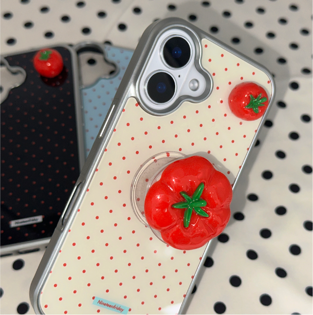 Grip SET) 3D TOMATO MAGSAFE Dot iPhone Phone Case