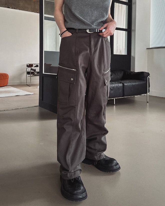 Jade Zipper Pocket Cargo Pants