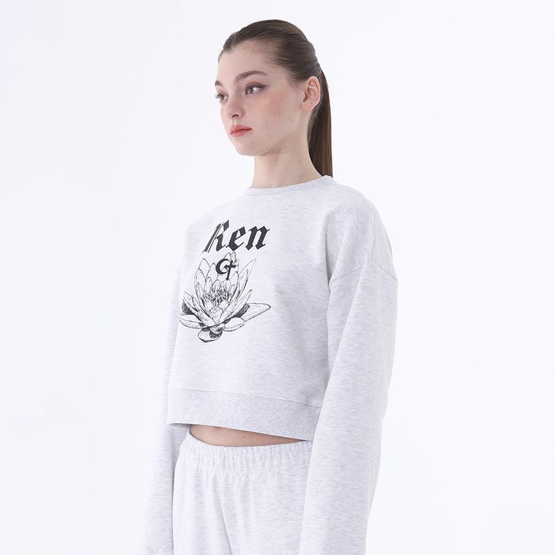 0 9 Ren crop sweatshirt - LIGHT GREY