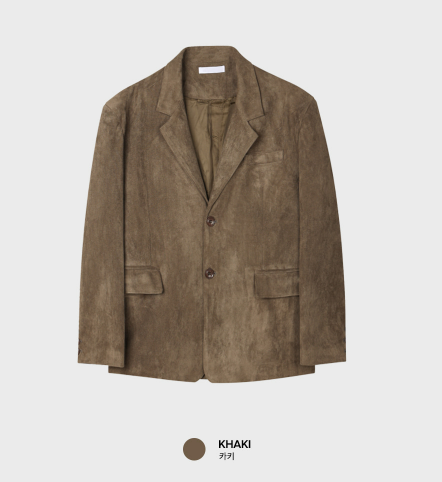 Look Hour Vintage Suede Overfit Blazer Jacket