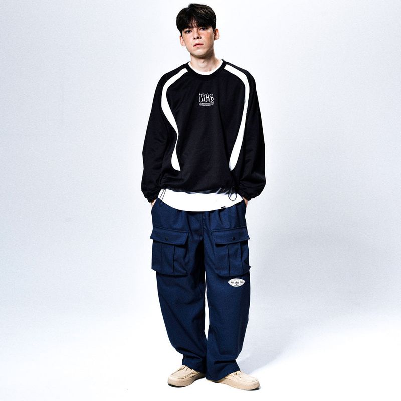 NUMBER EIGHT WIDE CARGO PANTS (NAVY)