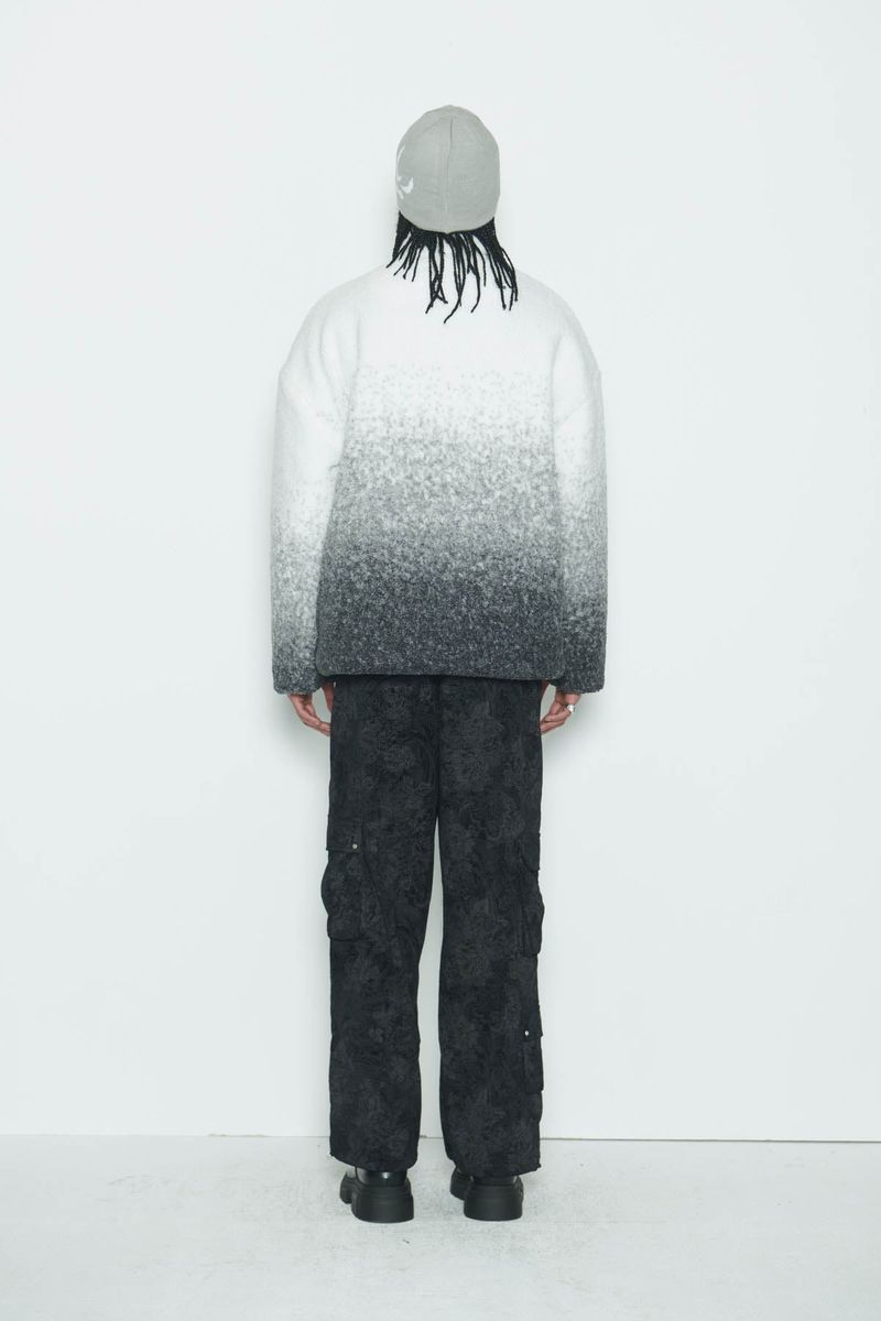 Grey Gradation Sherpa Fur Jacket
