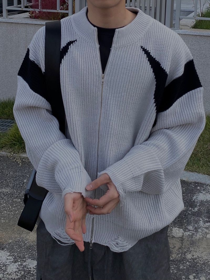 Vintage wear knit zip up 2C