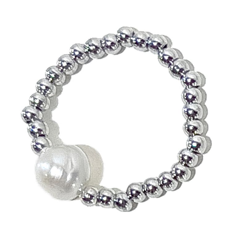 [3SET] heart & pearl beads rings