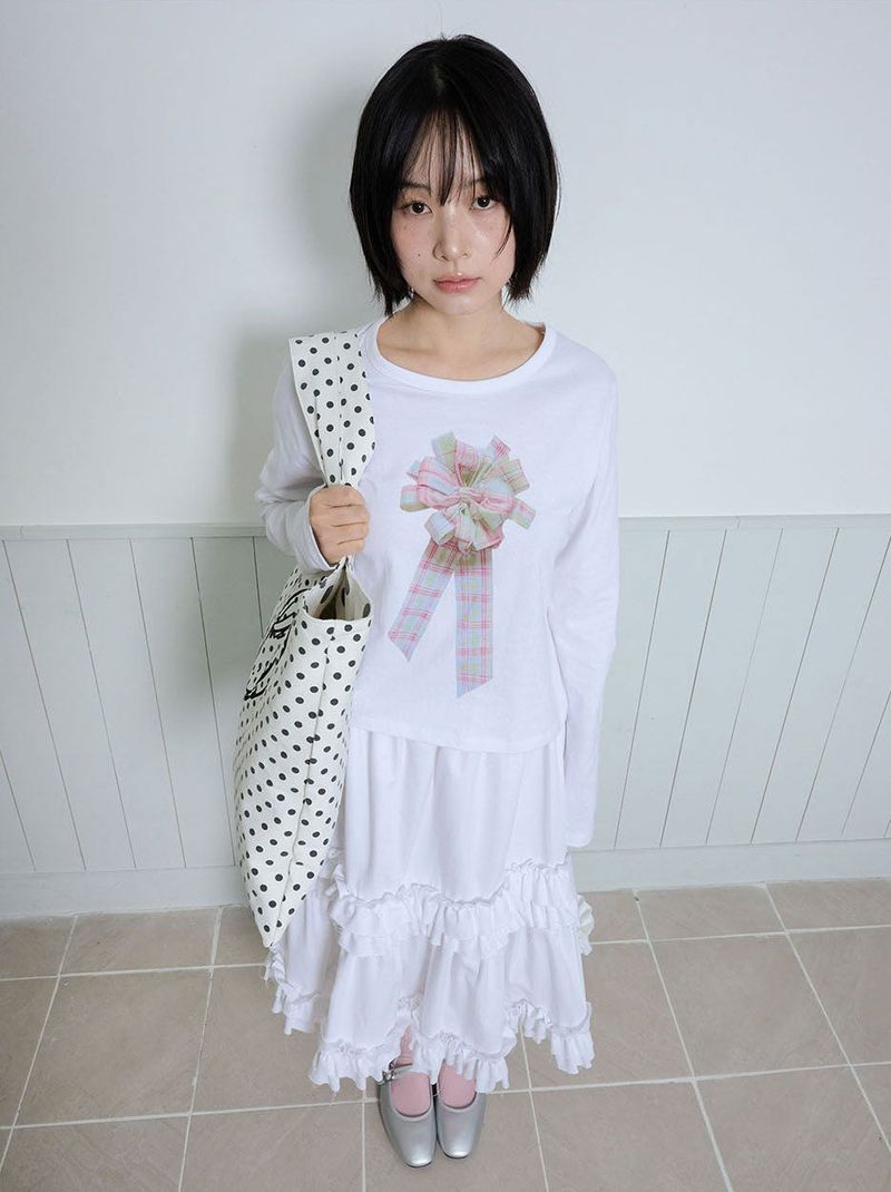 RUFFLE POINT SKIRT - WHITE