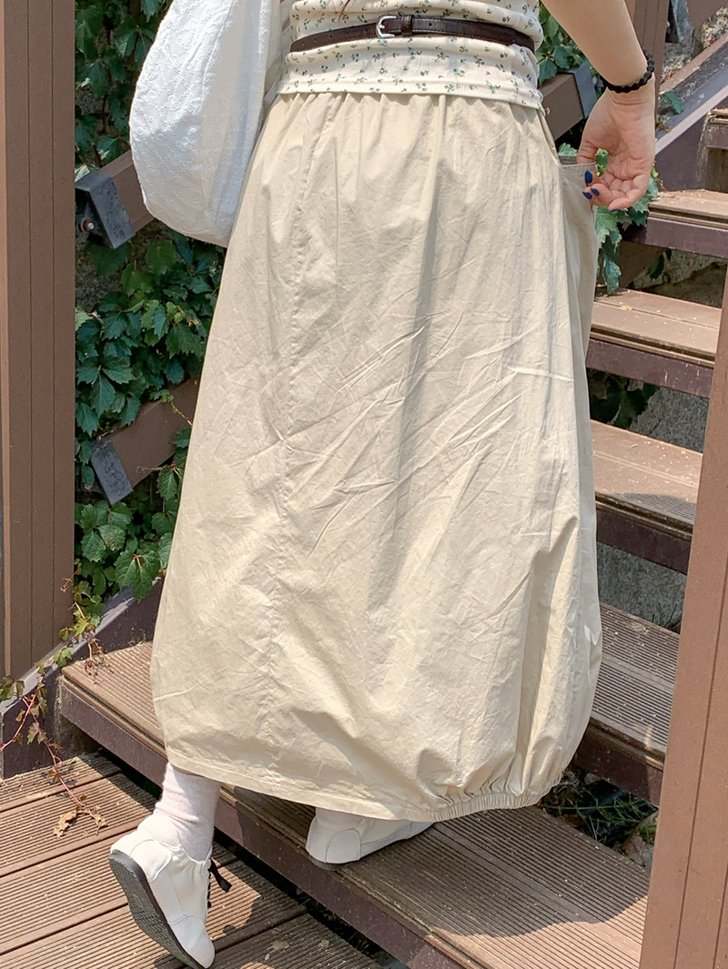 pumpkin balloon pocket long skirt