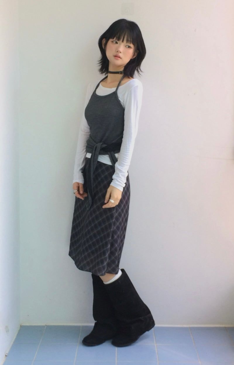 More cross checkered skirt
