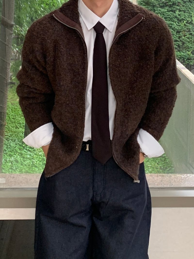 Mensfloor（メンズフロア）の「Boucle Full Zip Two-Way Cardigan（Jackets/Outerwear）」