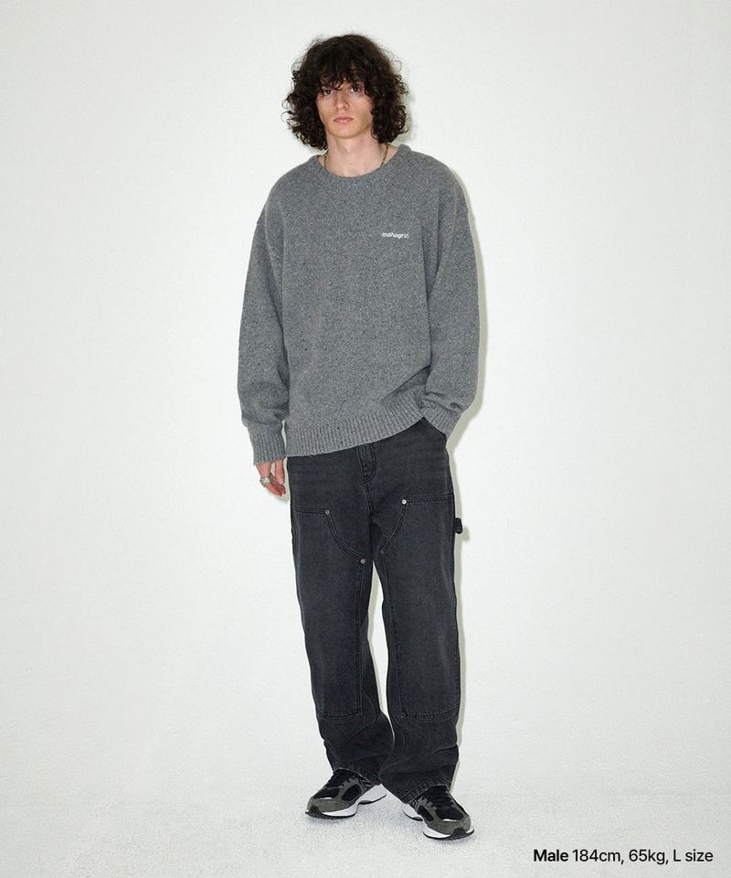 BASIC LOGO NEP KNIT SWEATER