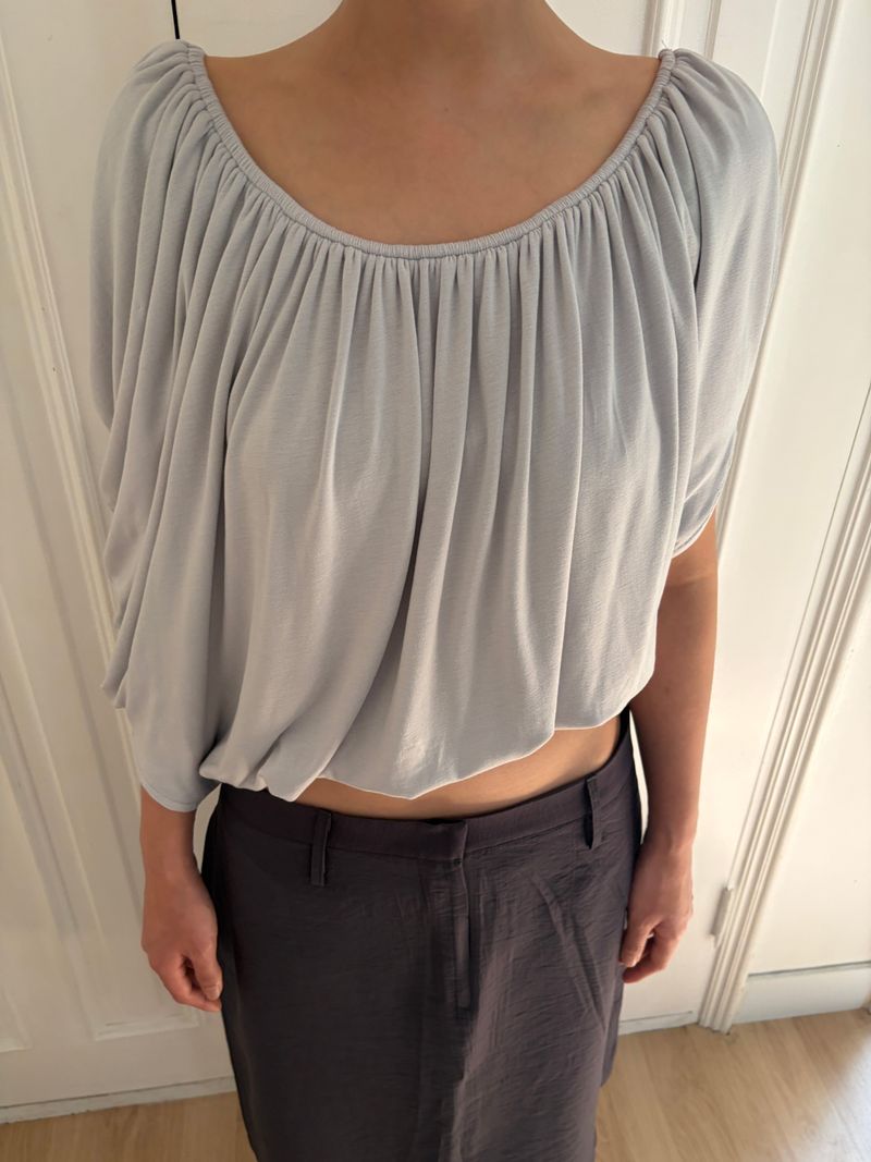 gathered drape top