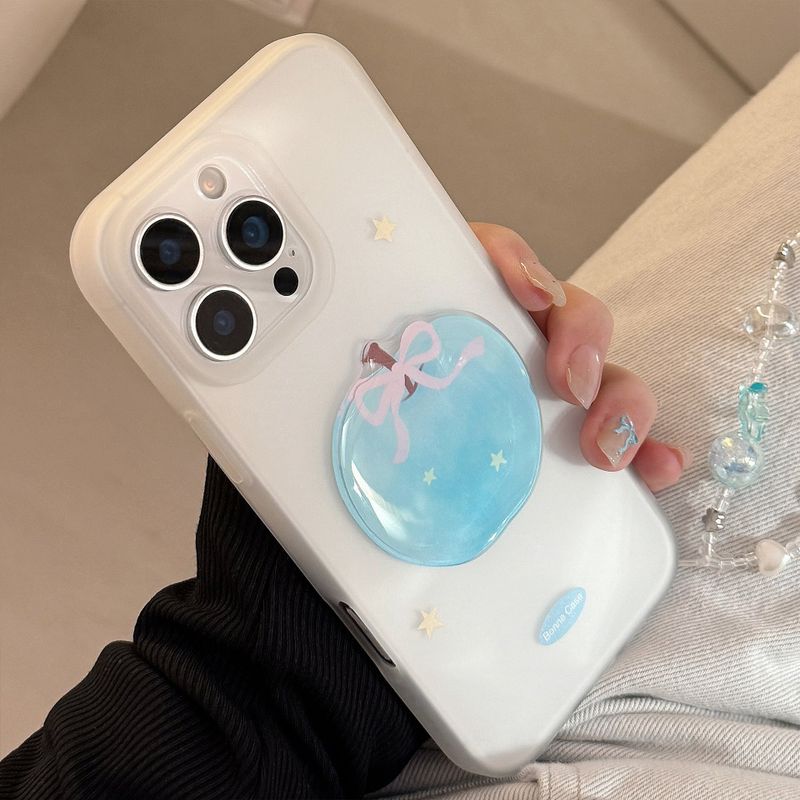 Summer Blue Apple Mood Strap Jelly iPhone Case