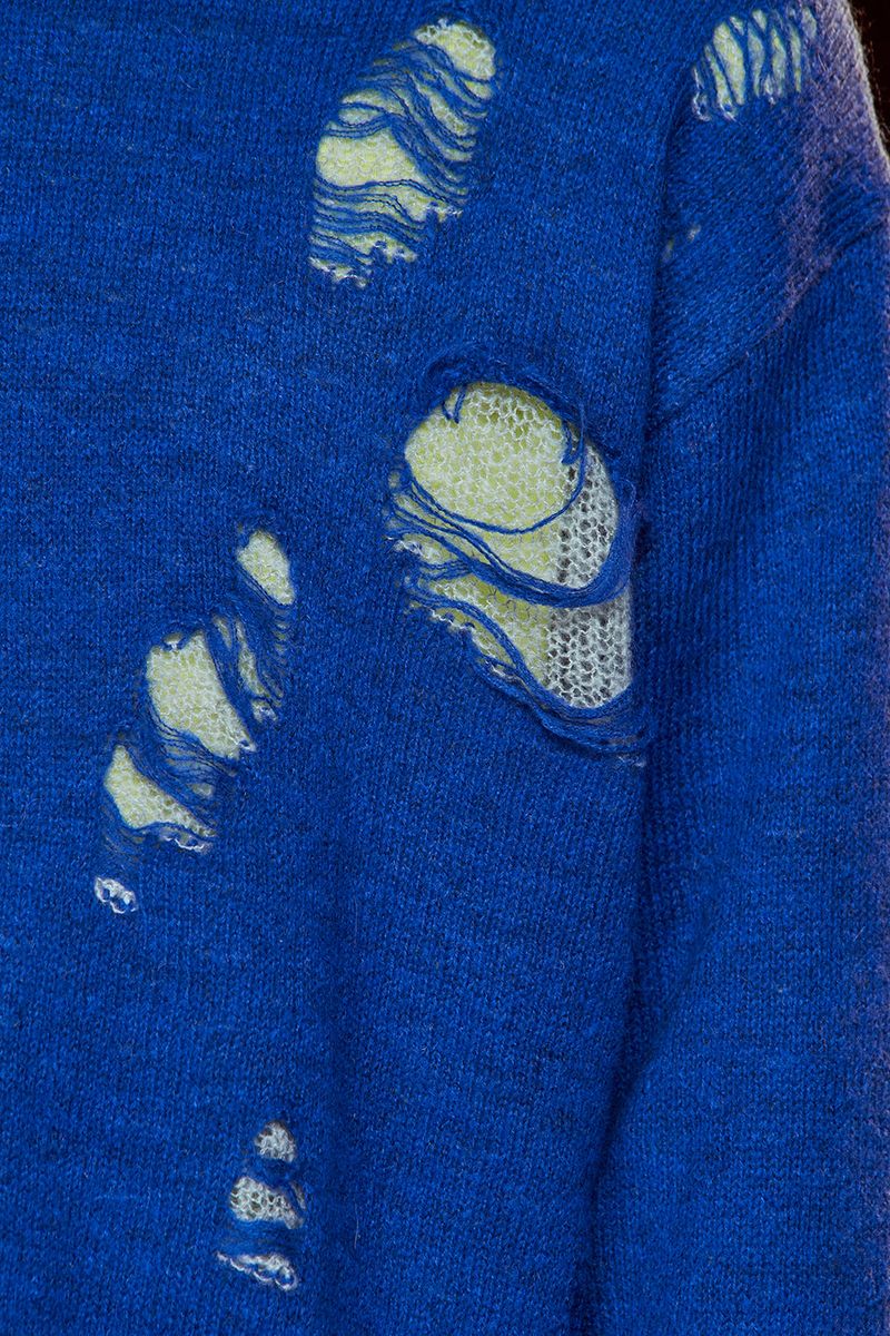DESTROYED MOHAIR KNIT / BLUE