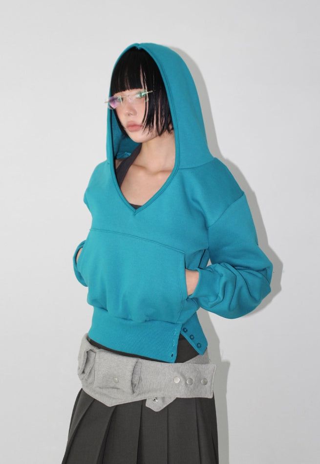 [SET] BUTTON V-HOODIE & HALTER