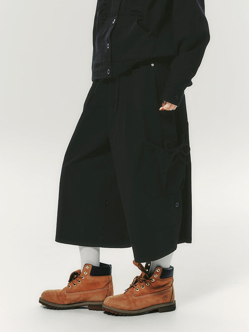 COTTON CAPRI PANTS BLACK