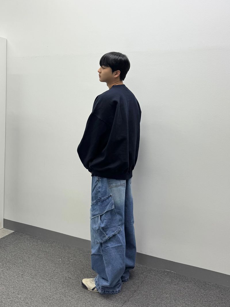 denim oblique cargo pants
