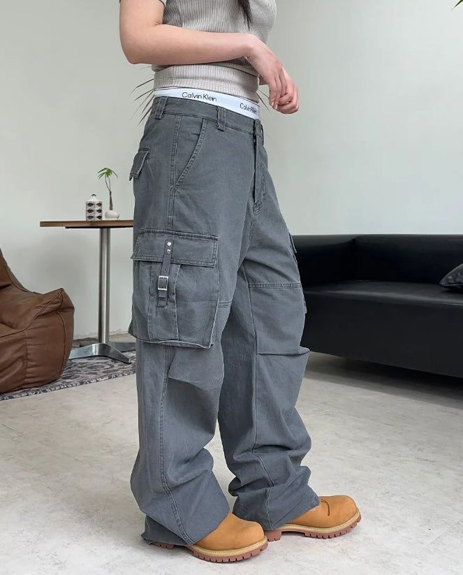 カーディンウォッシュドストラップカーゴパンツ