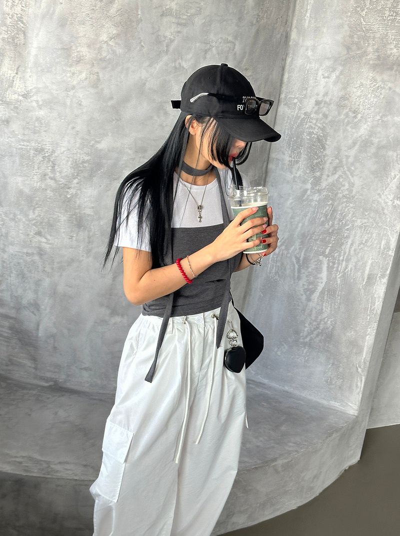 Nikki String Jogger Wide Cargo Pants