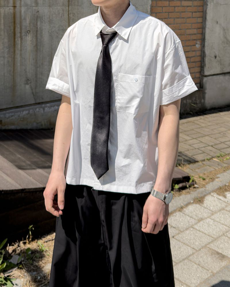 JIIGEUM（ジグム）の「Ruen Classic Cropped Short Sleeve Shirt（Tops）」