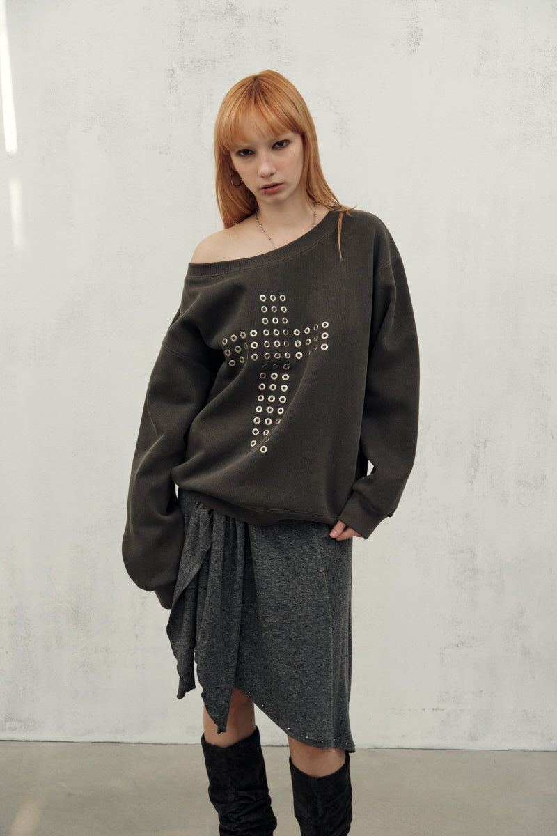 st stud skirt (grey)