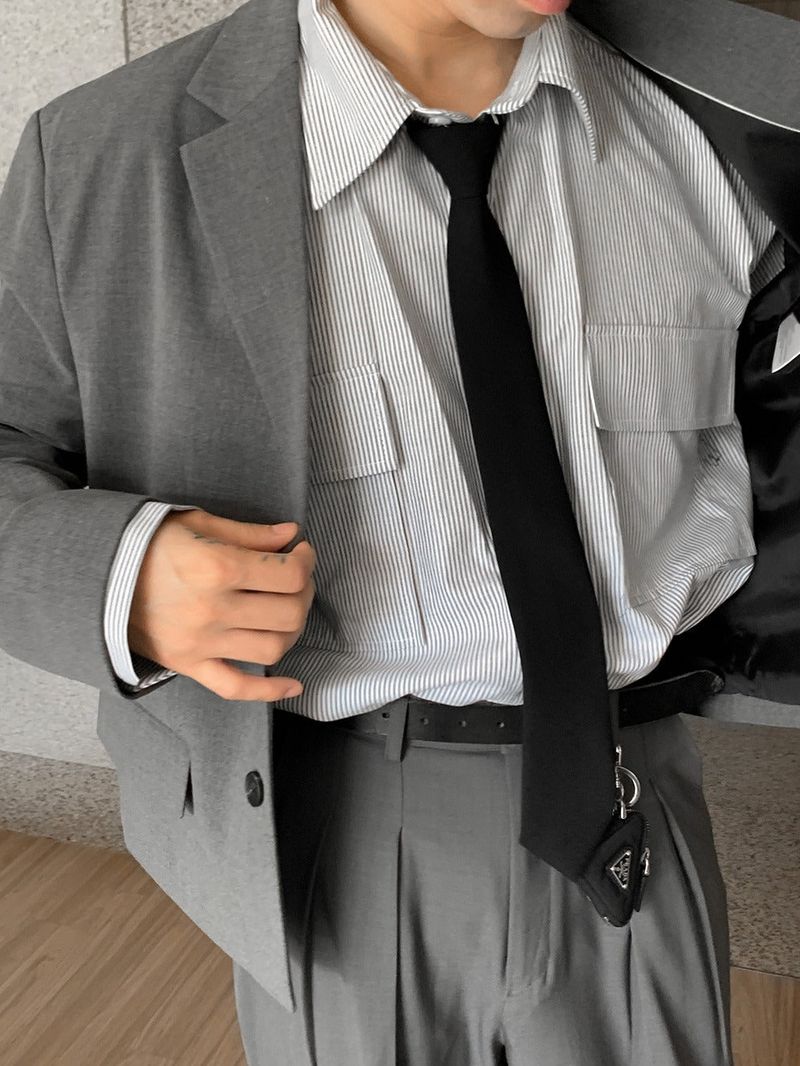 Youth Over Fit Crop Blazer (3color)