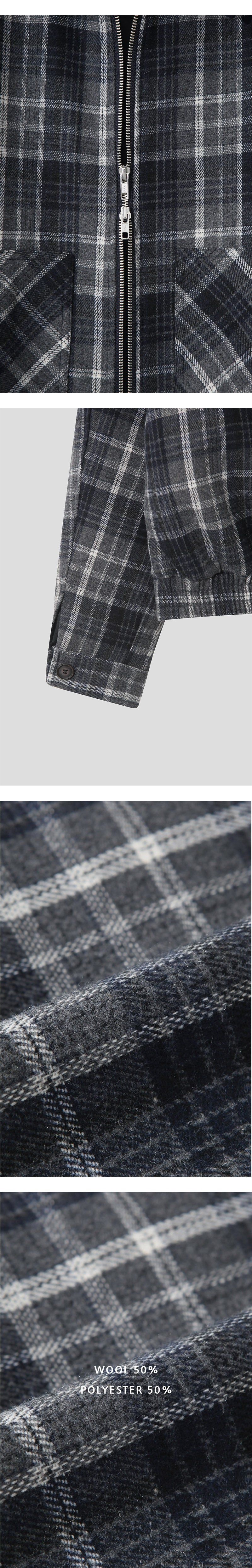 [F/W] Wool check padding jacket