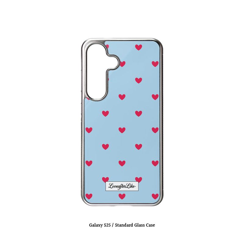 [MADE]blue love dot Standard Glass phonecase