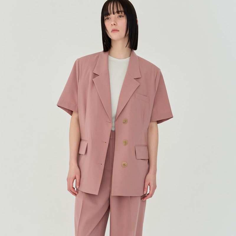 SUMMER WOOL HALF JACKET (PINK)