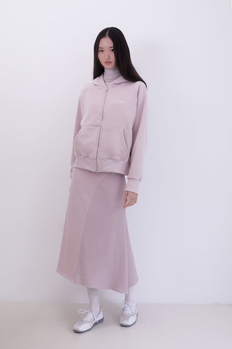 Raglan 2way Hood Zip-up (PINK)