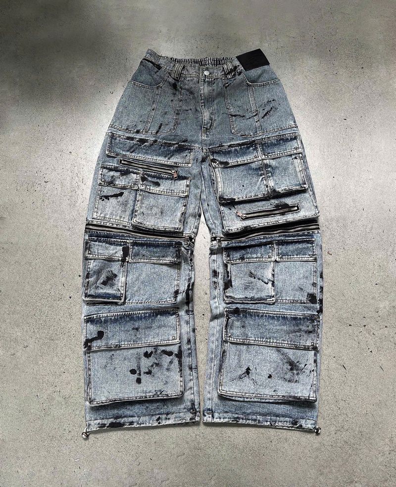 DKILLUMINATE（ディーケーイルミネイト）の「WASH-DENIM CARGO PANTS MULTI POCKET (Blue)（Pants）」