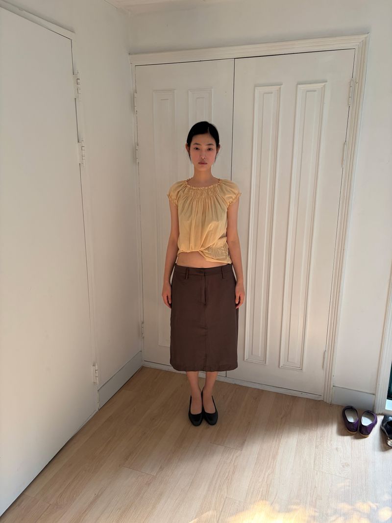 smocked frill blouse
