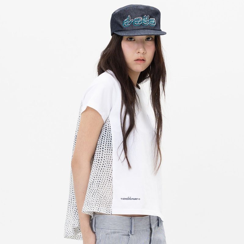WEBHOUSE（ウェブハウス）の「Heart Logo Mix Tee - White（Tops）」