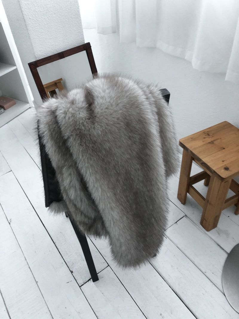 Fox fur zip-up