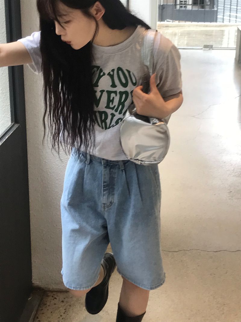 Moana denim half pants