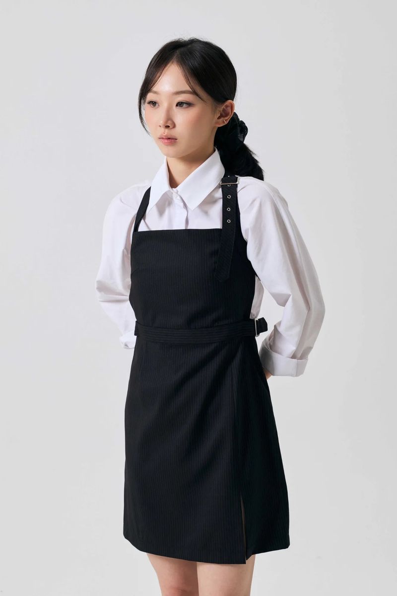 ODE BUCKLE MINI DRESS / BLACK