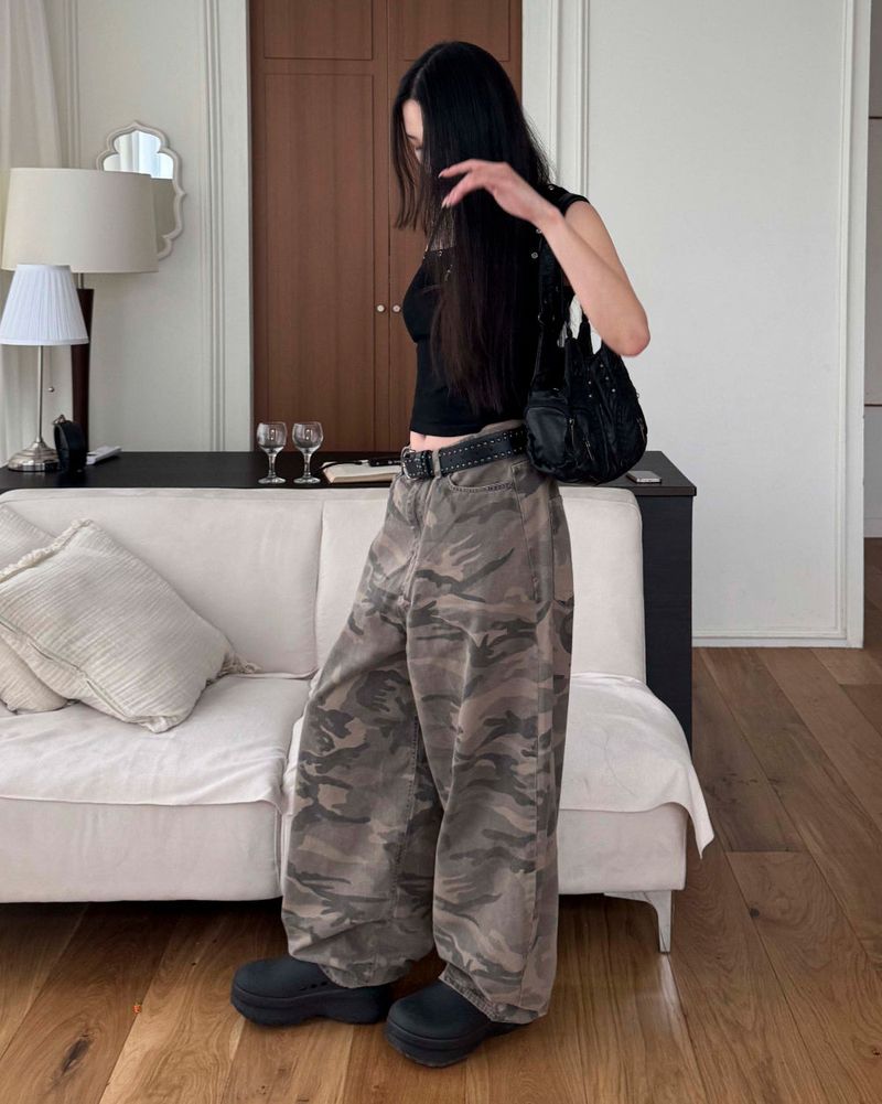 Camo cotton pants
