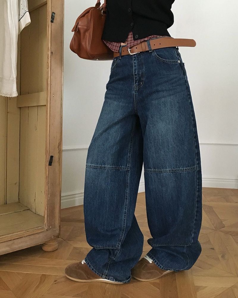 [ORIGINAL] Woolen Balloon Denim Wide Pants