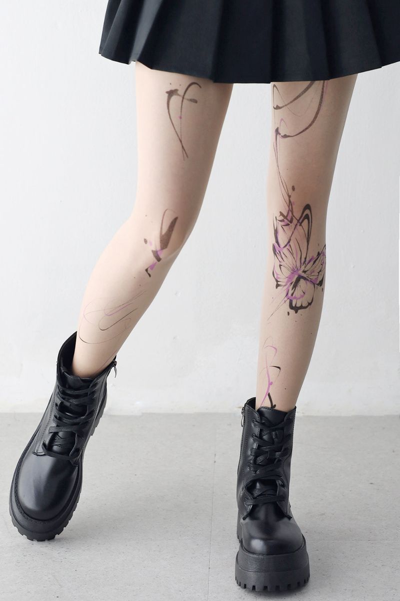 Hell Butterfly Tattoo Stockings