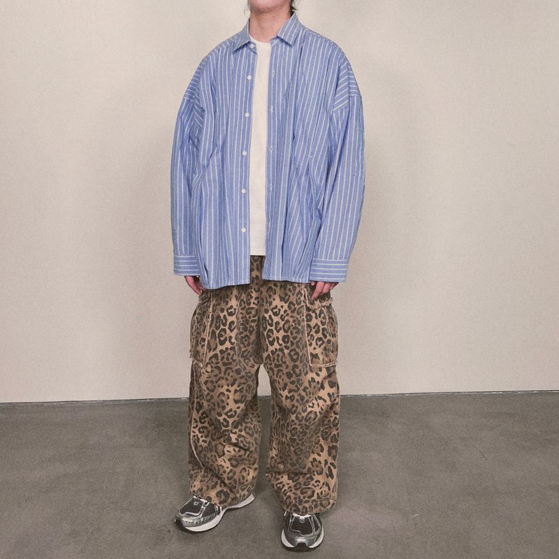 offset stripe shirt_blue