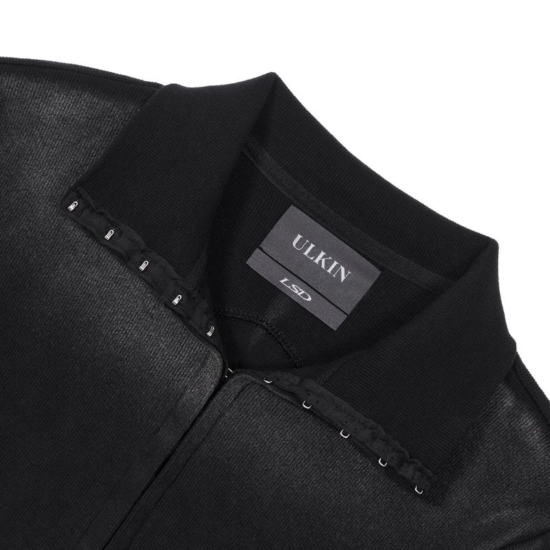 [24SS LSD COLLECTION] Bleach Washing Unbalanced Cotton Top_Black
