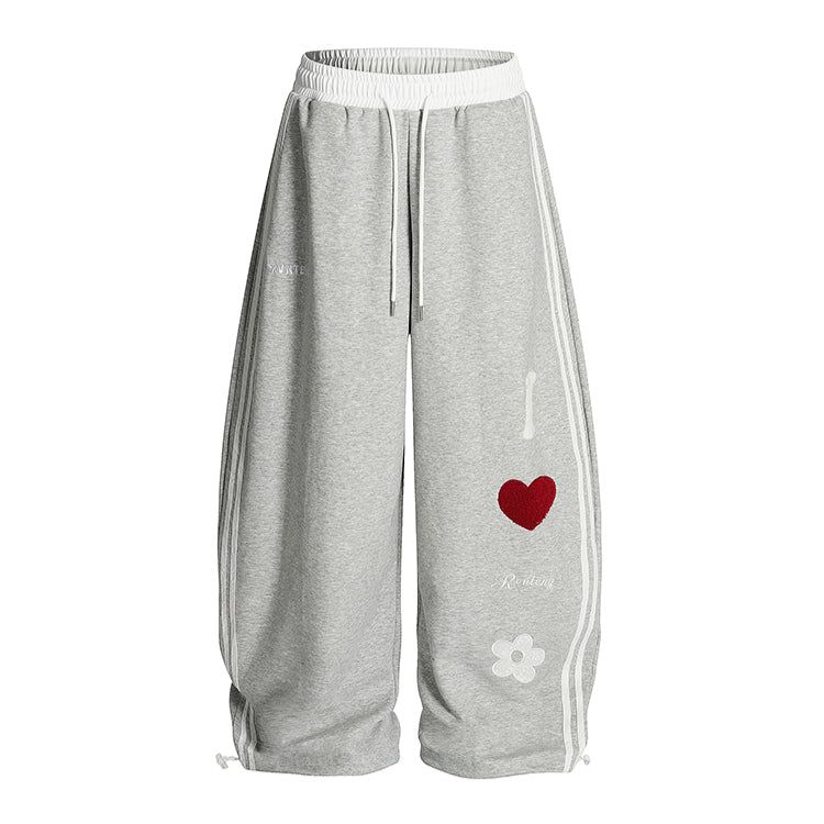 Heart Flower Wide Sweatpants 232425862