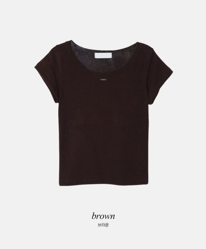 Basic U-neck Warm Pendant T-shirt (5color)