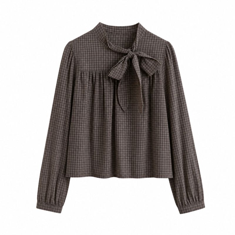 Cozy&Kitsch（コージーアンドキッチ）の「ジュリー チェック リボン ブラウス（トップス）」