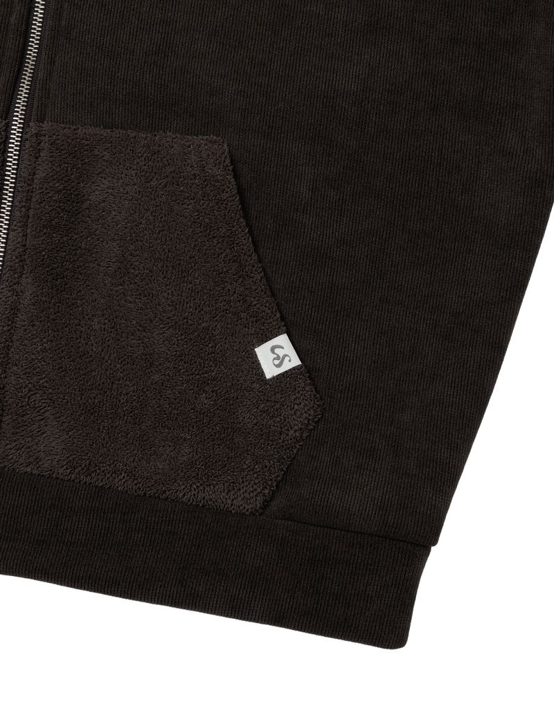 FLEECE HOODIE ZIP-UP(BROWN)