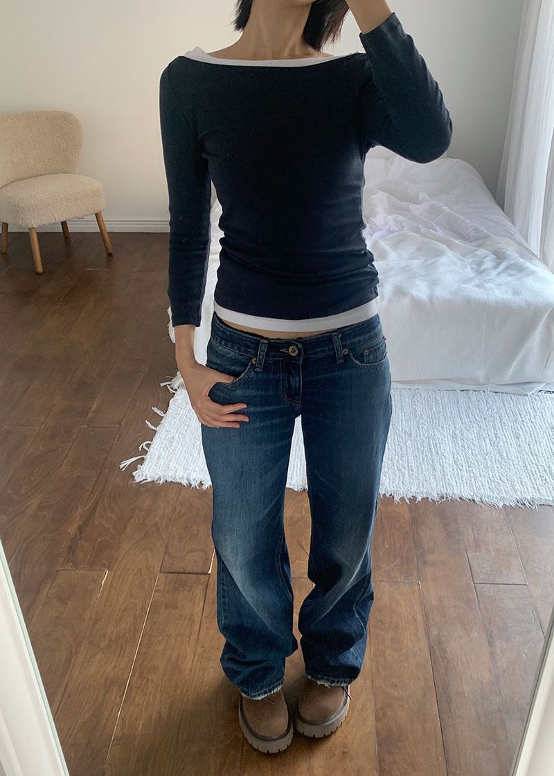 LOW BRUSH STRAIGHT DENIM
