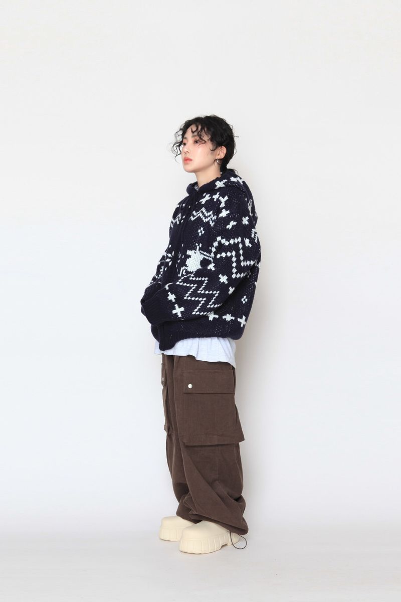 Corduroy Snap Cargo Pants