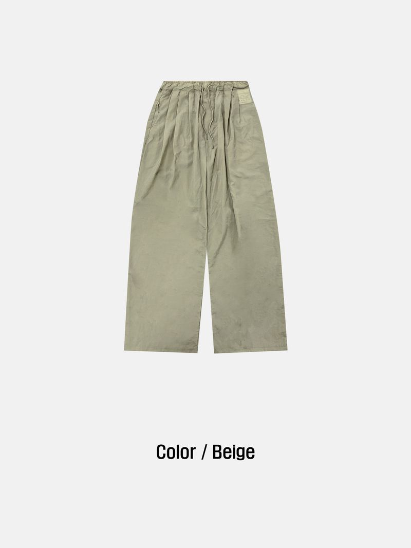 post nylon wide pants(4colors)