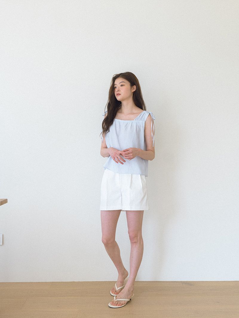 Sun Pin-tuck Shorts - Ivory
