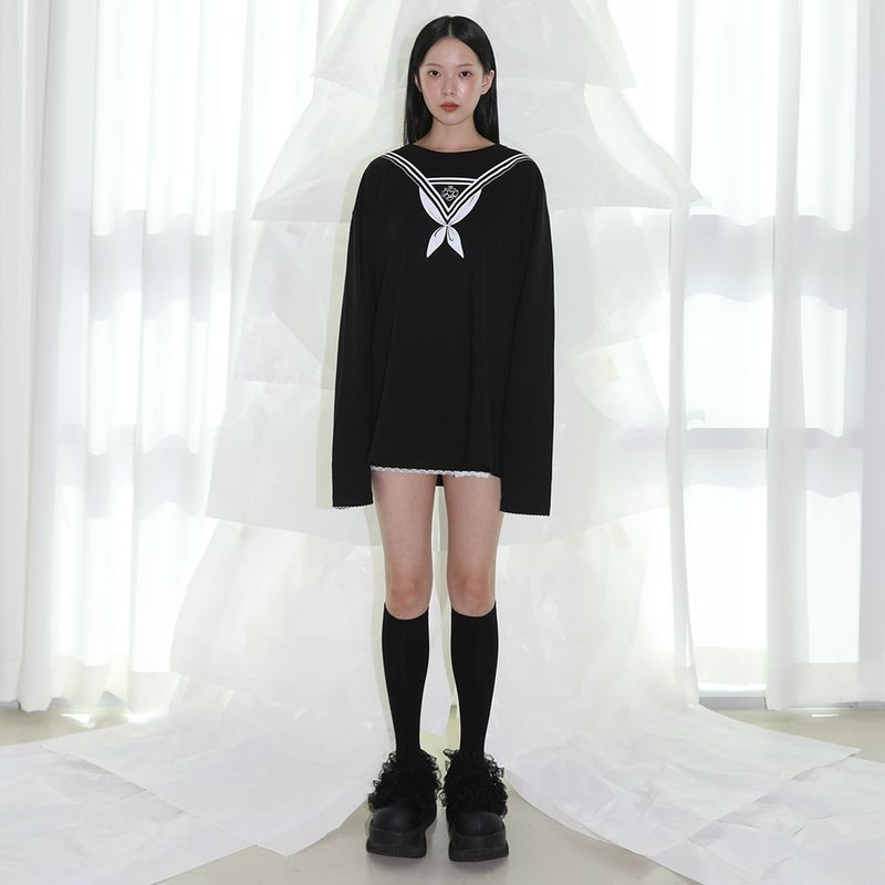 CLUT STUDIO（クラットスタジオ）の「Sailor Printed T-shirt - BLACK（Tops）」