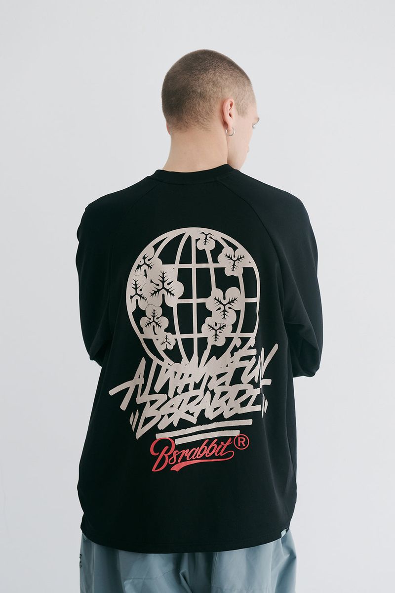 BSRABBIT(ビエスラビット)の「BSR2223FWPO035 WORLD WIDE JERSEY LONG SLEEVE BLACK(Tops)」
