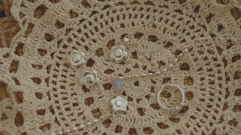 【MADE】 Bubble daisy necklace